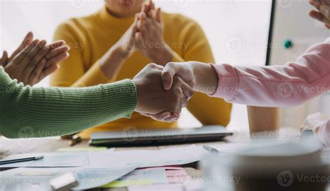 Businesswoman handshake and business people. Successful business ...