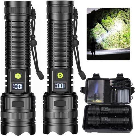 Rfiuch Led Brightest Flashlights High Lumens Rechargeable 200000