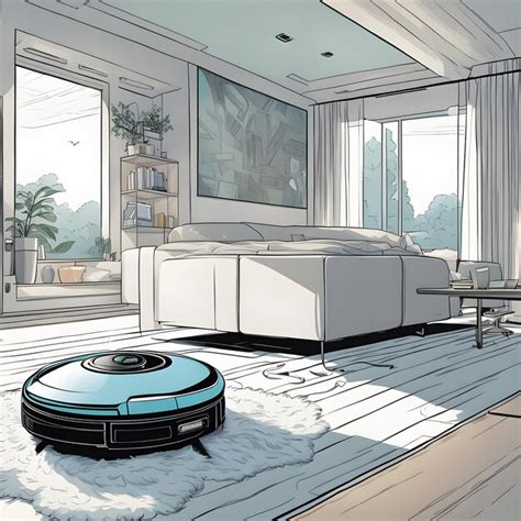 Premium AI Image | Robot vacuum cleaner cleans in a futuristic house