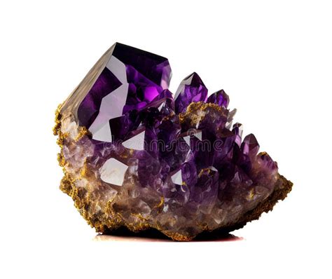 Amethyst Crystal Isolated Purple Quartz Raw Gemstone Amethyst Druse