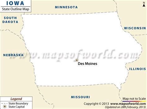 Blank Map of Iowa | Iowa Outline Map