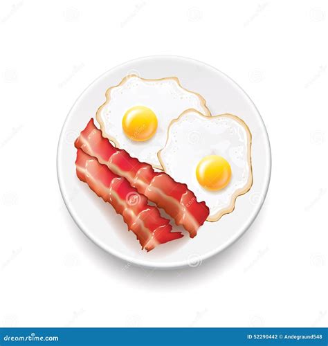 Tocino Y Huevos En El Vector Blanco Ilustraci N Del Vector