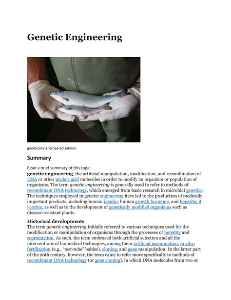 SOLUTION: Genetic engineering process and techniques - Studypool