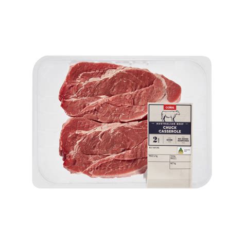 Buy Coles Beef Chuck Casserole Steak Approx 879g Coles