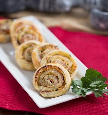 Prosciutto Gruyere And Basil Pinwheels