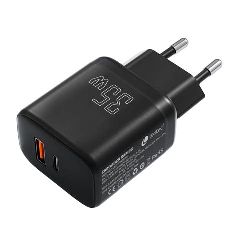 Leotec Cargador Universal De Carga R Pida Usb C Y Usb A W Negro