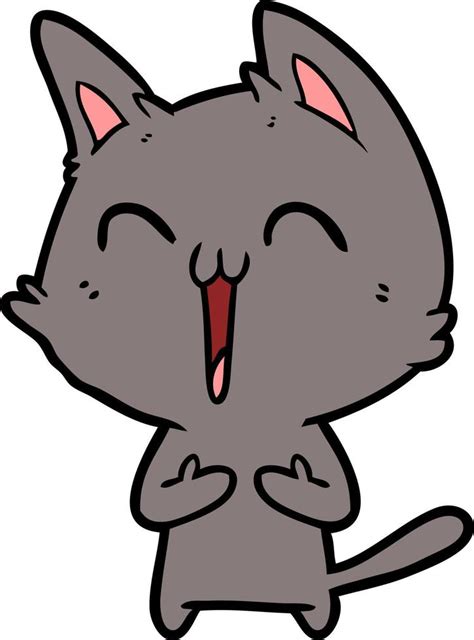 Gato Feliz De Dibujos Animados 13549710 Vector En Vecteezy