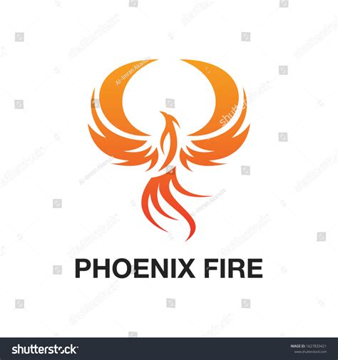 Flying Phoenix Fire Bird Abstract Logo Stock Vector Royalty Free