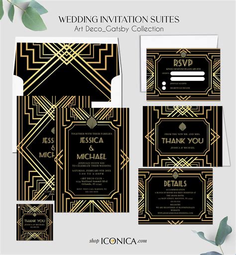 Roaring S Invitations Art Deco Invitations Great Gatsby Party Invi