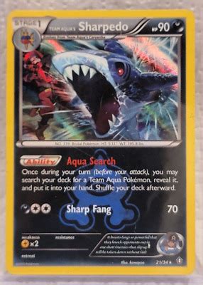 Team Aqua S Sharpedo 21 Double Crisis 2015 Pokemon Card