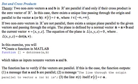 Solved Dot And Cross Products Theory Two Non Zero Vectors A