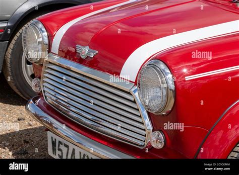 The bonnet of the famous Mini Cooper which still has a cult following ...