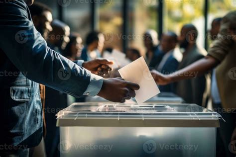 Ai Generado Elecciones En El Ee Uu De Cerca De Gente Manos Poniendo Papeletas Dentro El