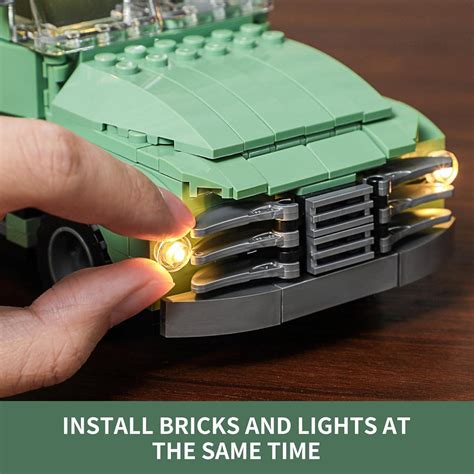 Funwhole Farm Truck Lighting Building Bricks Set Retro Led Light