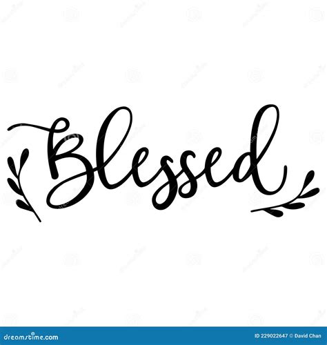 Blessed Logo Inspirational Quotes Lettering Design Stock Vector