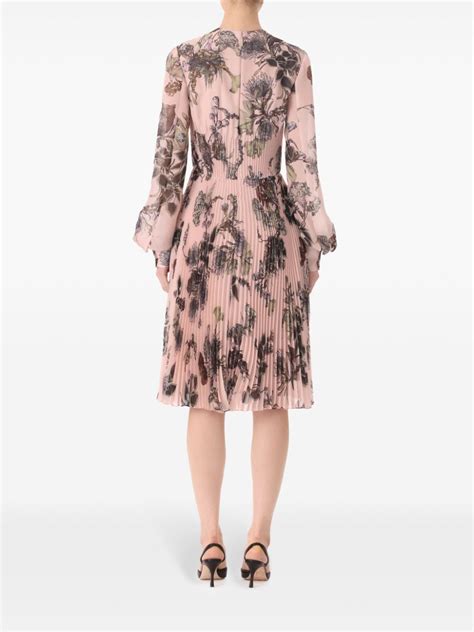 Jason Wu Collection Forest Floral Pleated Dress Pink Farfetch