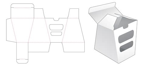 Premium Vector Trapezoid Packaging Box With 2 Window Die Cut Template