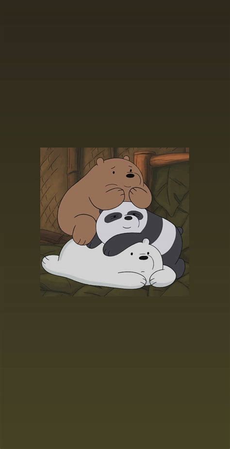 Download Aesthetic Cartoon We Bare Bears Stacked Together Wallpaper