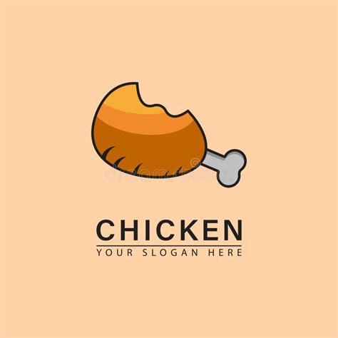 Fried Chicken Leg Flat Vector Illustration Logo Icon Stock Vector Illustration Of Thigh