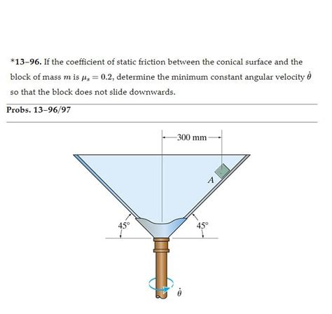 Solved 13 96 If The Coefficient Of Static Friction Between Chegg