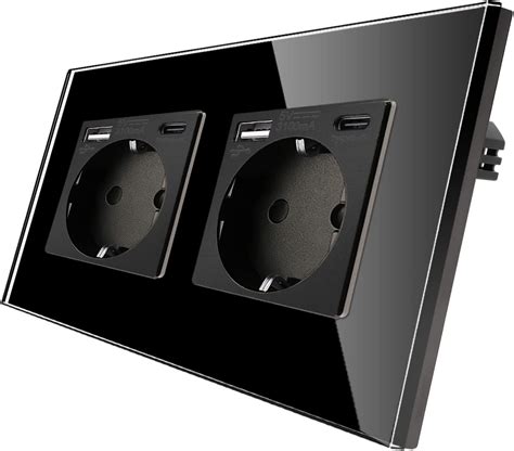 Cnbingo Glas Schuko Steckdose Mit Usb Ports Typ C Und Typ A