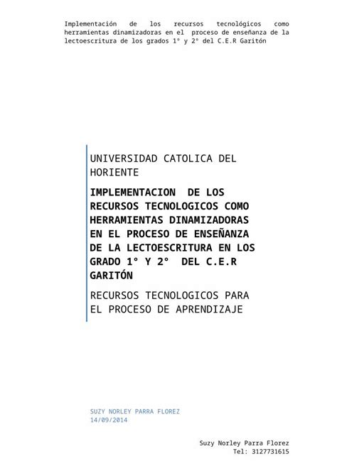 DOCX Implementacion De Los Recursos Tecnologicos En El Proceso De