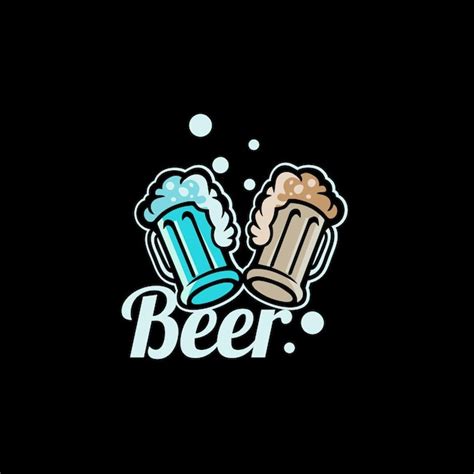 Design Logo Bier Vektor Illustration Premium Vektor