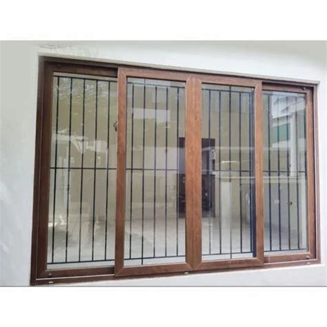 Toughened Glass Mm Brown Upvc Sliding Windows At Rs Sq Ft In