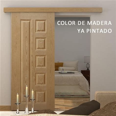 Kit de herrajes para puerta corredera Homcom marrón 3 06x200x3 05 cm