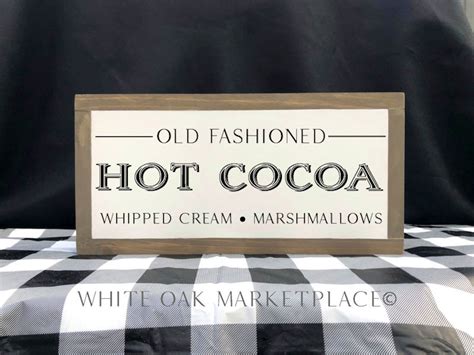Hot Cocoa Sign Small Hot Cocoa Sign Kitchen Decor Winter Etsy