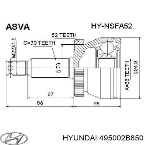 495002B850 Hyundai Kia árbol de transmisión delantero izquierdo