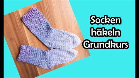 SOCKEN HÄKELN Grundkurs Bobbel Häkelanleitung YouTube