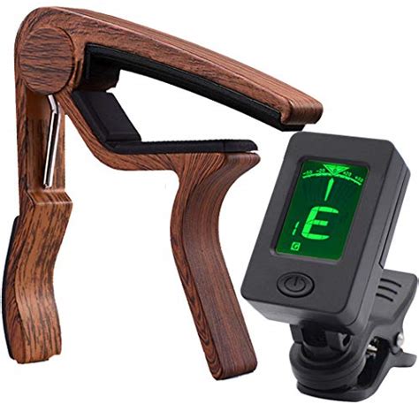 Capo Guitar Capo Rosewood Capo with Guitar Tuner Clip-On Tuner for ...