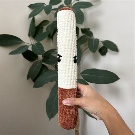 Lil Big Cig Crochet Cigarette Plushie Soft Amigurumi Angry Cigarette Plush Etsy