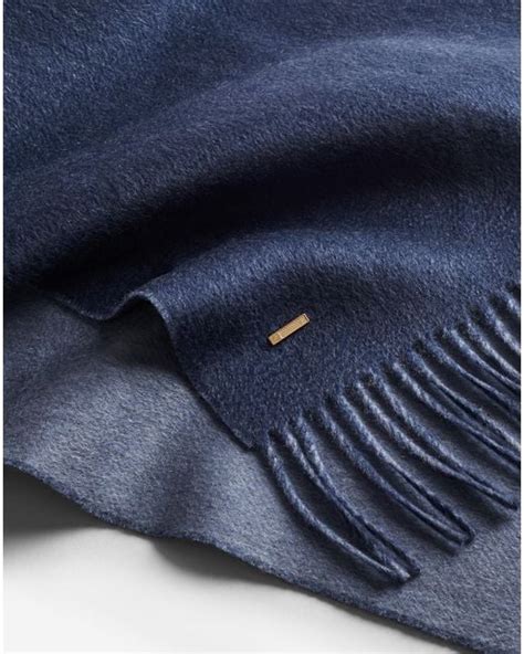 Dunhill Luxury Cashmere Double Face Scarf In Blue For Men Lyst UK