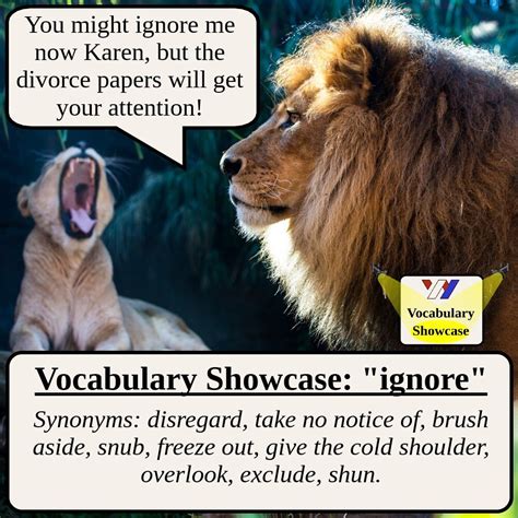 Synonyms For Ignore Vocabulary Showcase Wright English