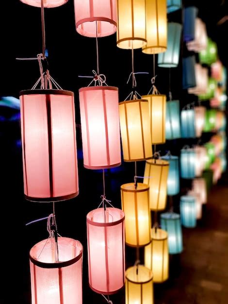 Premium Photo Colorful Paper Lanterns