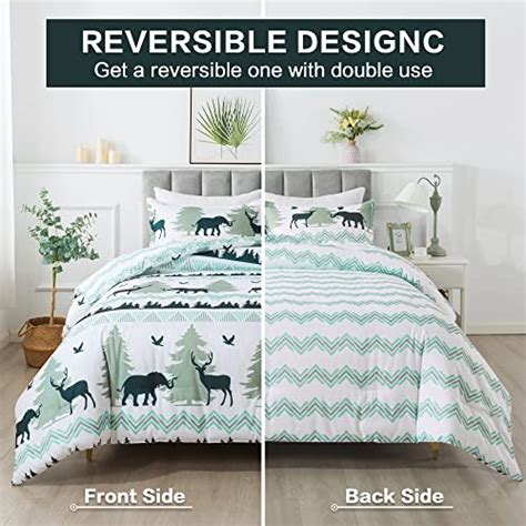 Andency Reversible Camper Comforter Set Full 79x90Inch 3 Pieces