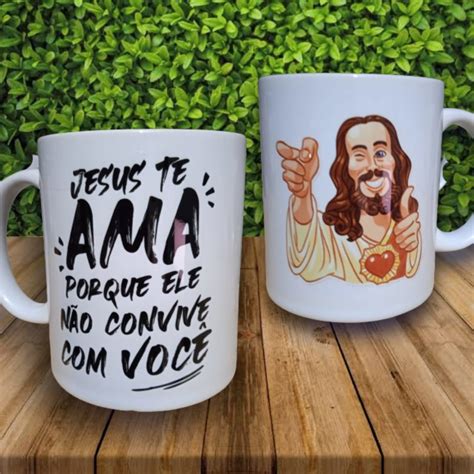 Caneca Personalizada Jesus Te Ama No Elo Legacy Personalizados D