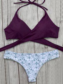 Wrap Bikini Top And Baroque Bottoms In BURGUNDY ZAFUL 2025