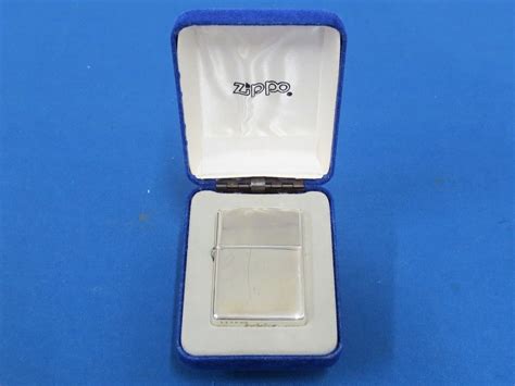 【未使用に近い】未使用★zippo Sterling Silver スターリングシルバー 2002年 ケース付き ジッポーライター 銀製