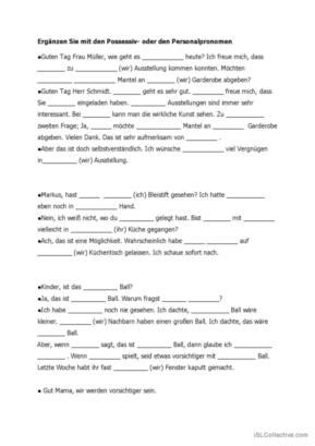 Possessivpronomen English Esl Worksheets Pdf Doc