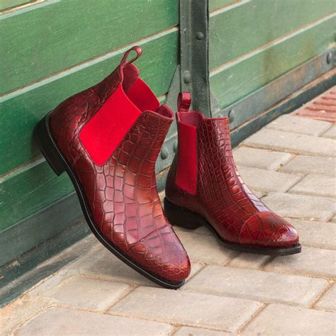 Custom Red Alligator Chelsea Boot Everglade