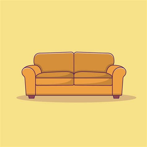 Sofa Vector Icon Illustration Interior Vector Flat Cartoon Style