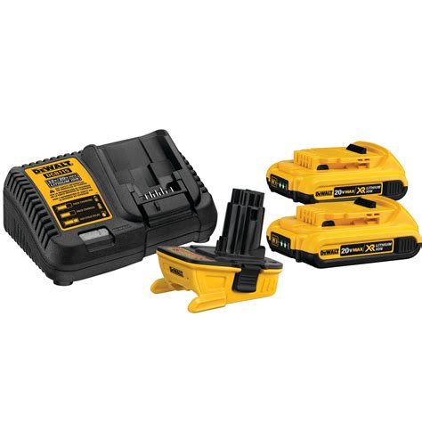 Dewalt 20 Volt 2 Pack 2 Amp Hour 2 Amp Hour Lithium Power Tool Battery Adapter Kit Charger