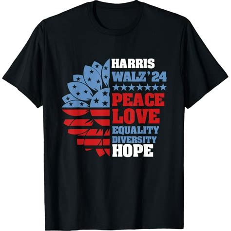 Kamala Harris Tim Walz 2024 Peace Lgbt Harris Walz Waltz T Shirt