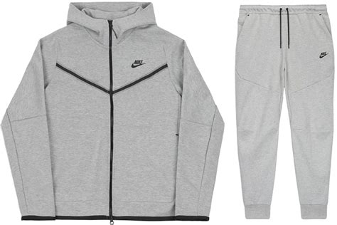 Nike Sportswear Tech Fleece Full Zip Hoodie And Joggers Set Grey Mens Us