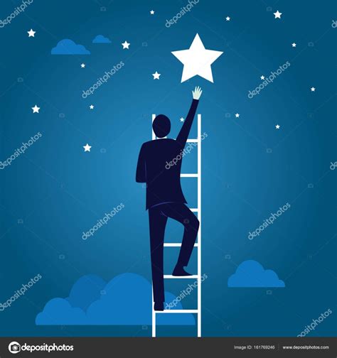 Business Target Concept Climbing Ladder Reaching Star Stock Vector Image By ©inamar 161769246