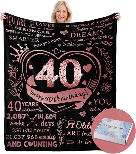 Amazon Gift For Women 40th Birthday 40th Birthday Gifts Blanket