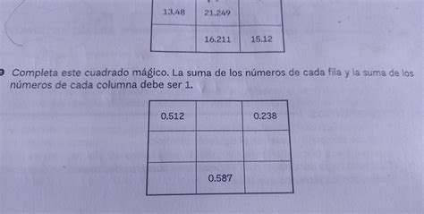 Completa Este Cuadro La Suma De Los N Meros De Cada Fila Y De Cada